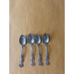 Wm. Rogers & Son Teaspoons Set of 4 Silver Silverplate Good April‎ Floral 6in